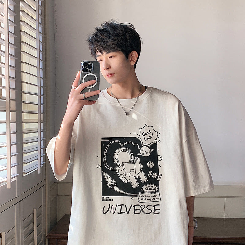 Men T Shirt Summer Pure Cotton Loose