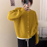 Women Knitted Cardigan Loose Temperament Thickened Sweater