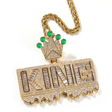 Jewelry KING Letter Pendant Necklace ins Hip Hop Night light Royalty