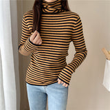 Women Pullover Sweater Slim Stretch Turtleneck