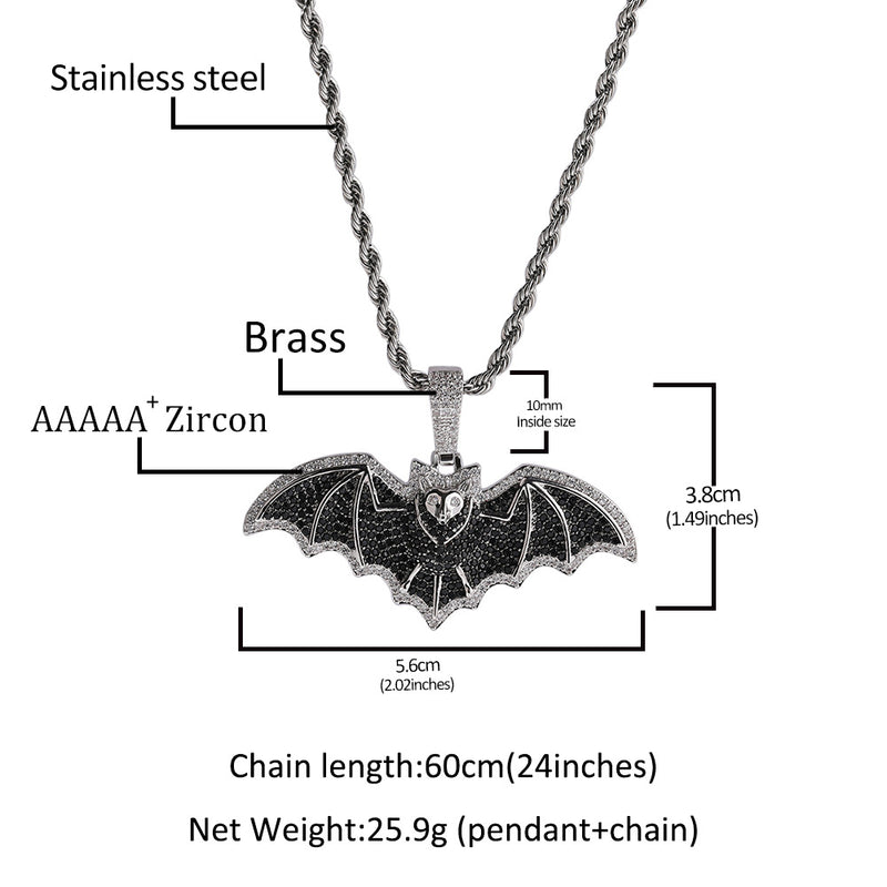 Jewelry Diablo Gothic Diamond Bat Pendant rapper Armament Jesus Pieces