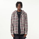 Men Long Sleeved T Shirt Striped Plaid Hooded Shirt Coat Spring and Autumn Loose Casual Long Sleeves Hooded Shirt