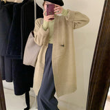 Women Knitted Cardigan Vintage Cardigan Thickened Sweater
