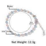 Bracelet Copper Zircon Bracelet Round Bead Bracelet ins St. Valentine's Royalty