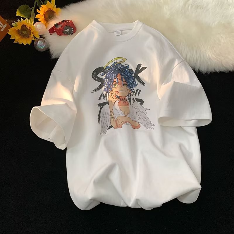 Men T Shirt Creative Printing Loose Teen