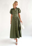 Women Dress Summer Temperament Waist-Controlled Dress