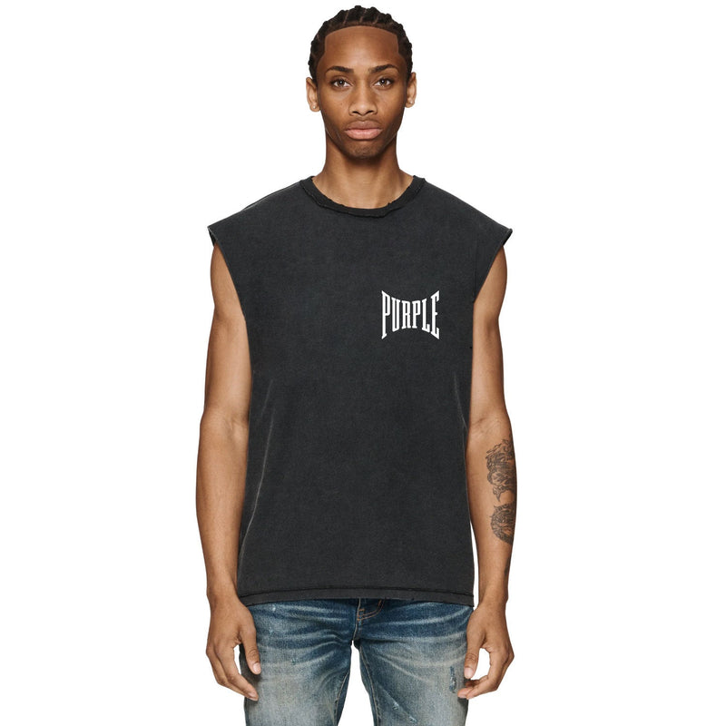 Purple Brand Distressed Tank T Shirts Distressed Sleeveless T-shirt Vest
