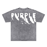 Purple Brand Distressed T Shirts Short Sleeve