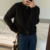 Women Knitted Cardigan Little knit zipper