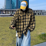 MIJKO Mens Jacket Plaid Hooded Jacket