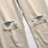 Men Jeans Hole Zipper Slit