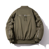 Mens Vintage Jackets Zip Baseball Collar Thermal Bomber Jacket