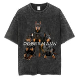 Rottweiler Doberman Retro Graphic Tee Men's Shirt