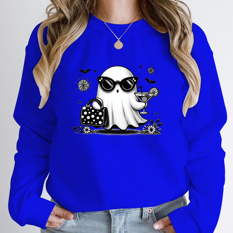Halloween Ghost Print Pullover For Women New Fashion Autumn