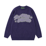 Women Sweater Cartoon Graffiti Gradient Loose Knit