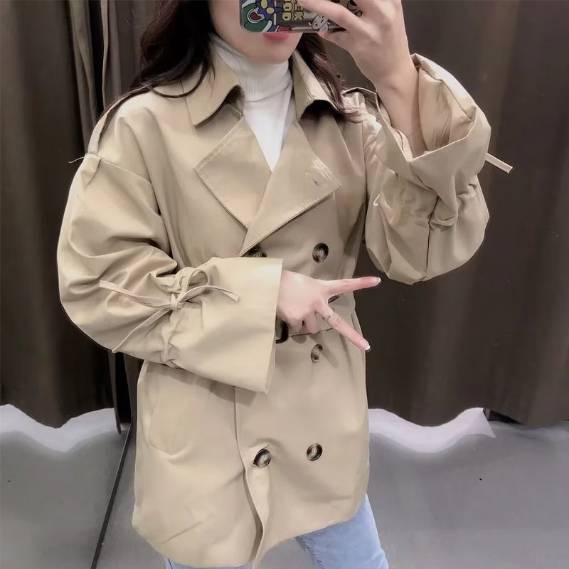 Women Trench Coat Mid-Length Trench Coat Casual Cardigan