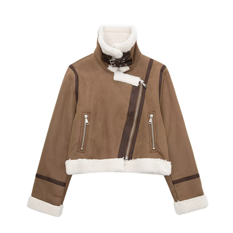 Women Cotton Coat Fashion Leisure Warm Imitation Lamb Wool