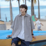 Men Shirts Short Summer Loose Teen Leisure