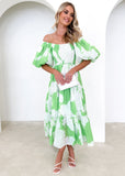 Women Dress Elegant Bubble Sleeve Fashion Dress