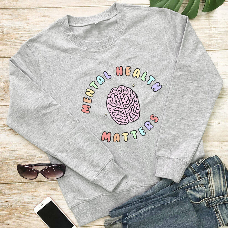 Mental Health Matters Cotton Women Sweatshirt Autism Spring