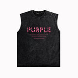Purple Brand Distressed Tank T Shirts Distressed Sleeveless T-shirt Vest