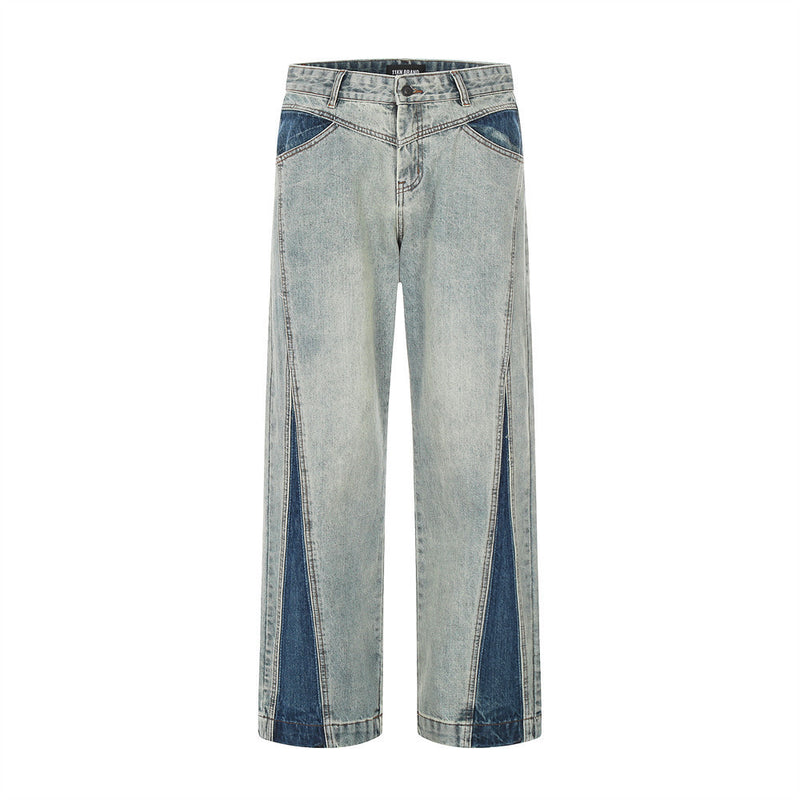 Men Jeans Stitching and Cutting Loose