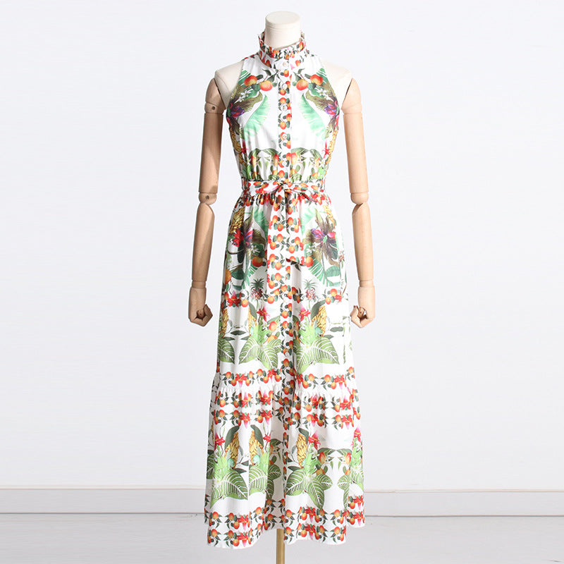 Bohemian Dress Strap Temperament Printed Dress