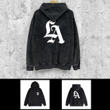 Purple Brand Distressed Hoodie Fashion Old Loose Hooded Sweater