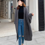 Women Knitted Cardigan Retro Fashion Minimalism Thick Loose