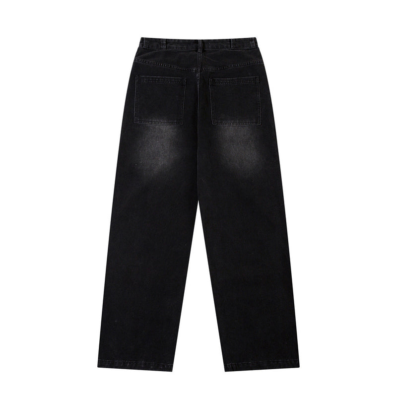Men Jeans Side Stripes Stitching Loose
