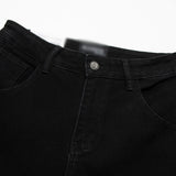 Men Jeans Loose Casual Solid Color Burr