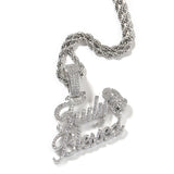 Jewelry Truly Blessed Letter Pendant with Diamonds Alphabet Pieces Spectrum