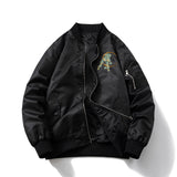 Mens Vintage Jackets Auspicious Dragon Embroidered Jacket Air Force Flight Suit Wave Baseball Suit
