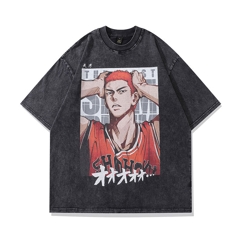 Men's T-Shirt Vintage Short-Sleeved T-shirt Men's and Women's Retro Loose