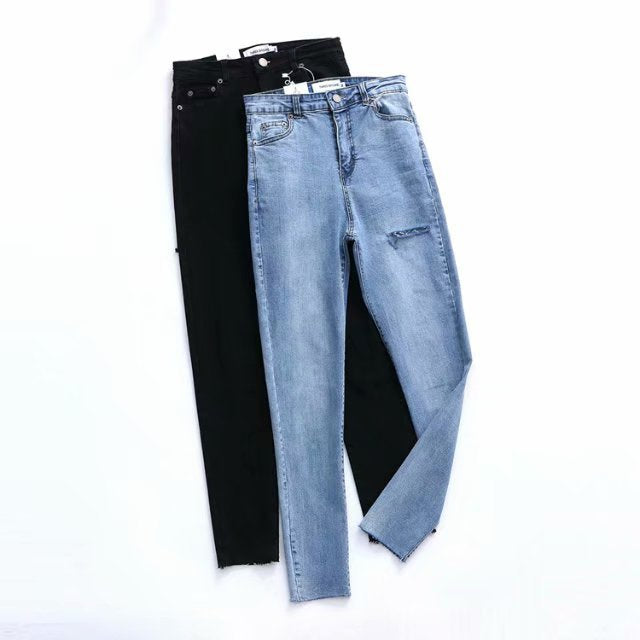 Women Jeans Ripped Stretch Tight