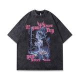 Men T-Shirt Oversize Distressed Cartoon Print
