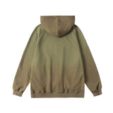 Men Fleece Lined Hoodie Fall/Winter Hoodie Men's Gradient Letter Embroidery Zipper Jacket