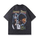 Men T-shirt Portrait Printing Vintage Loose
