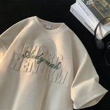 Men T Shirt Heavy Suede Summer Retro Easy Matching