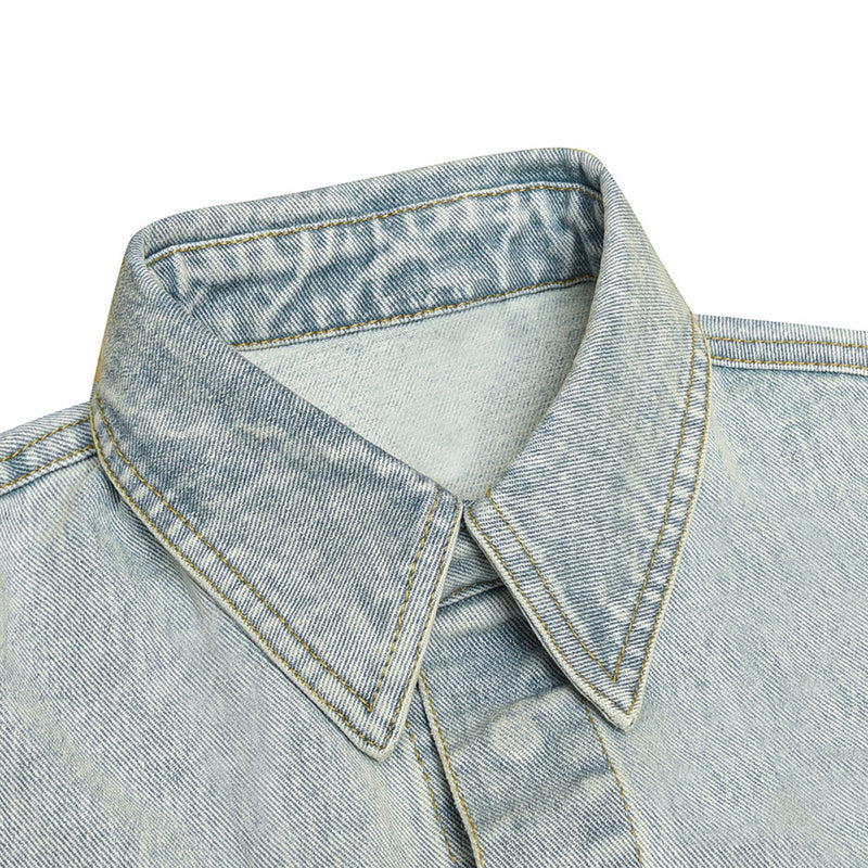 Unisex Shirt Heavy Retro Loose Denim Jacket