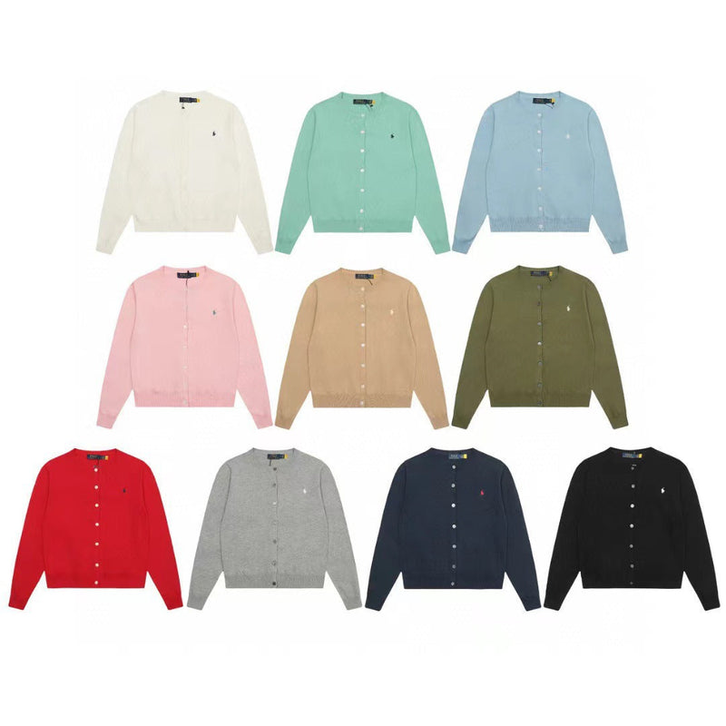 Ralph Lauren Knitted sweaters RL Crew Neck Embroidered Logo Knitted Cardigan Long Sleeves