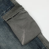 Men Jeans Stitching Trendy Loose Multi-Pocket