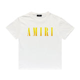Amiri T Shirt Gradient Letter Flower Casual Hip Hop Short Sleeve T-shirt
