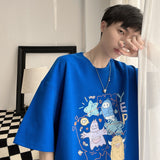 Men's T Shirt Loose Cartoon Graffiti Cute Style