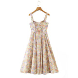 Women Dresses Floral Strap Dress French Style