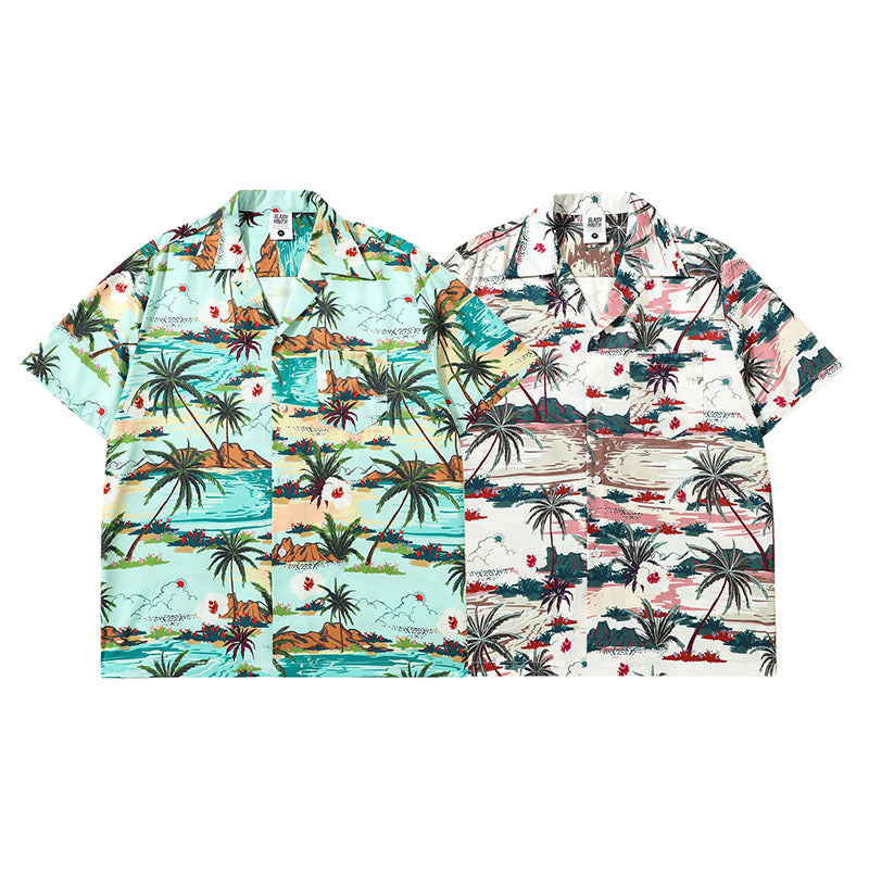 Short Sleeve Shirt Hawaii Printed Shirt Leisure Versatile Holiday