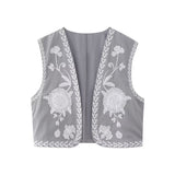 Women Vest Casual Vest Embroidery