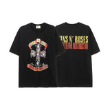 Fog Essentials T Shirts Spring/Summer FOG Skull Rock Band Crew Neck Short Sleeves