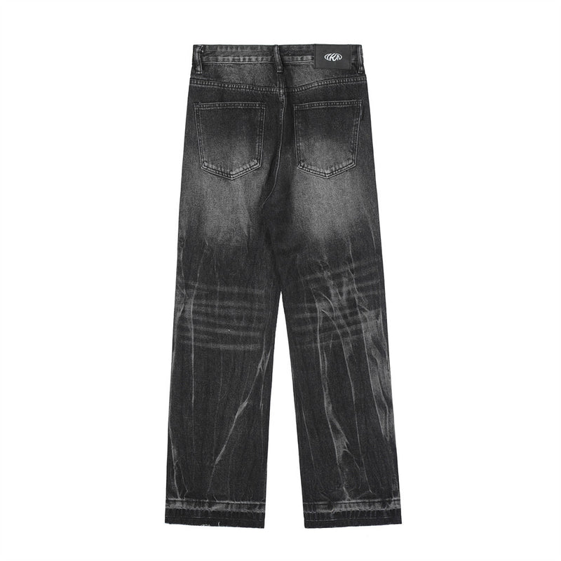 Men Jeans Tie-Dye Distressed Loose Casual