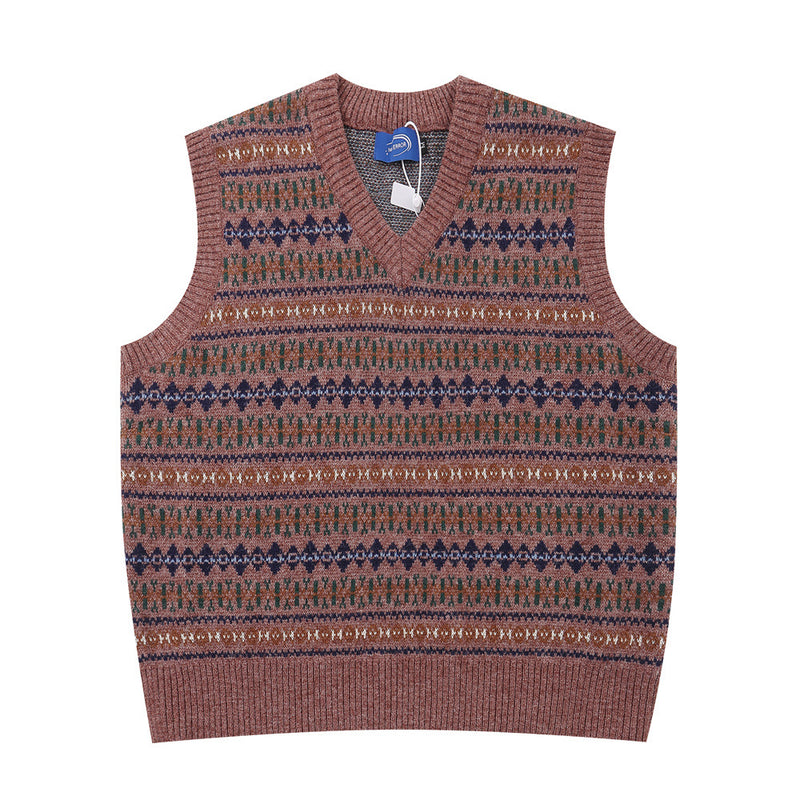 Men Sweater Casual V-neck Sleeveless Sweater